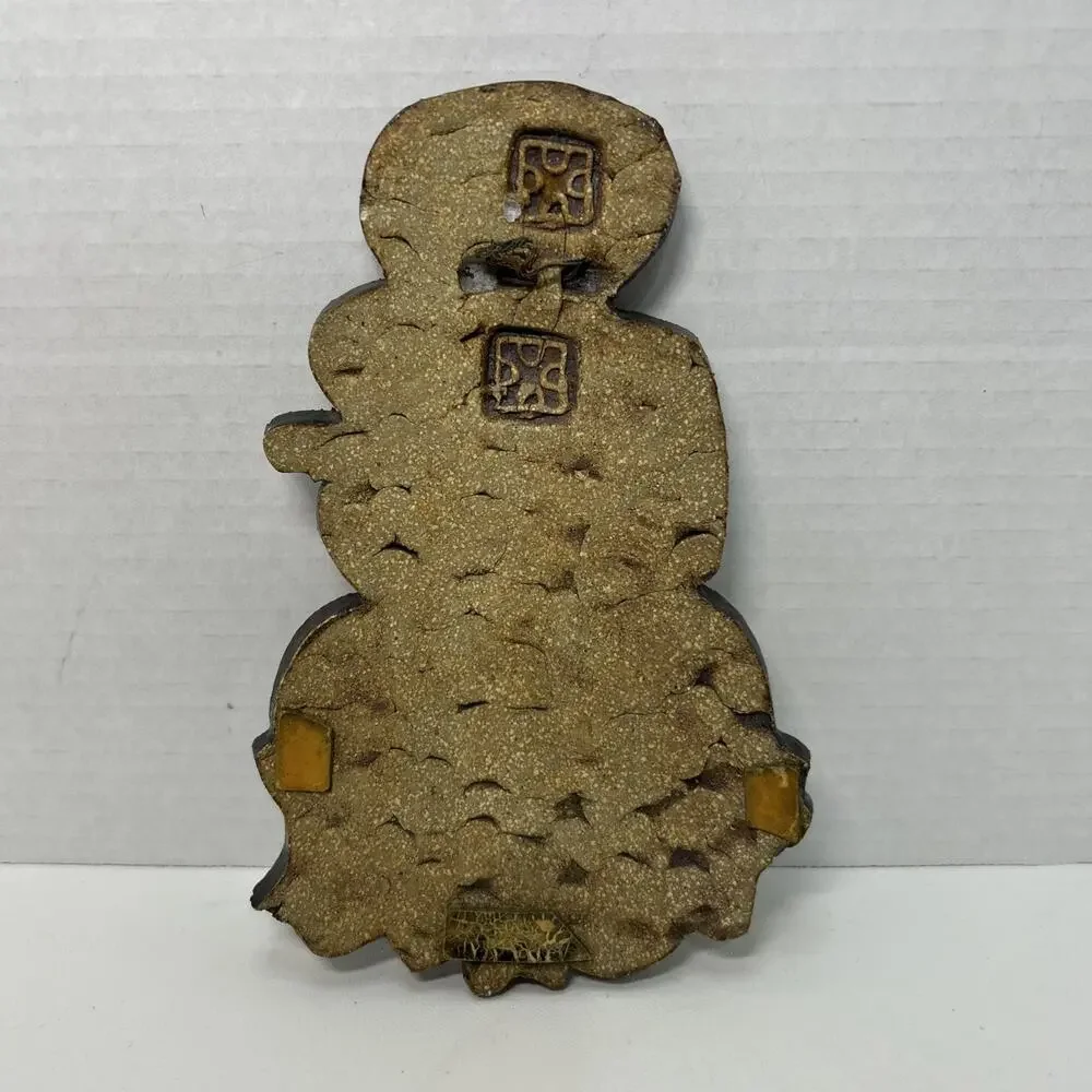 Vtg St Andrew’s Abbey Stoneware Flower Madonna 8” Wall Plaque Ceramic Mom Child